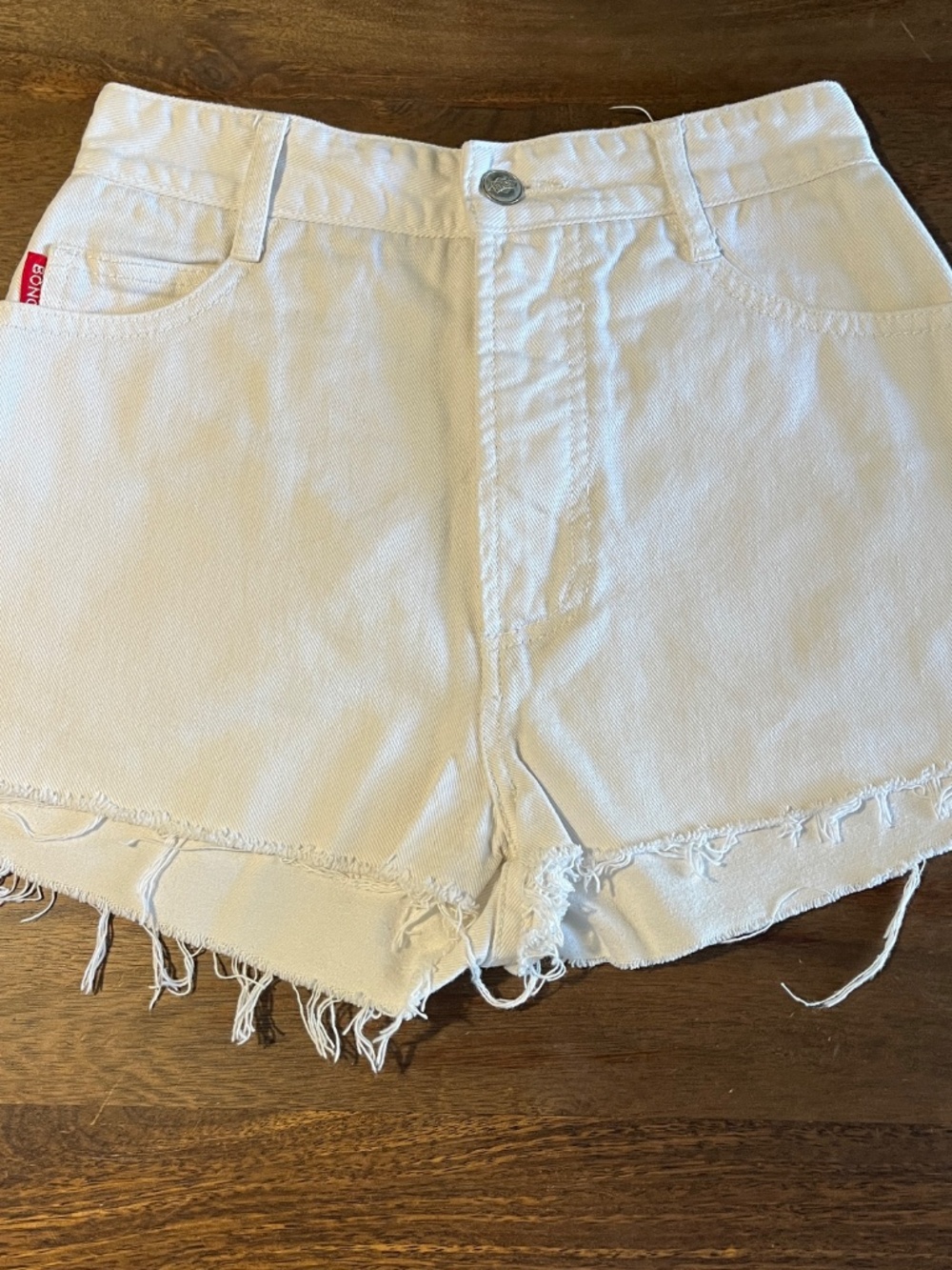 Vintage 1990s BONGO White Cutoff Jean Shorts Size 5